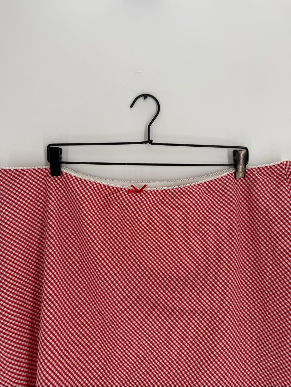 Guizio Paloma Gingham Midi Skirt In Gingham Poppy And White